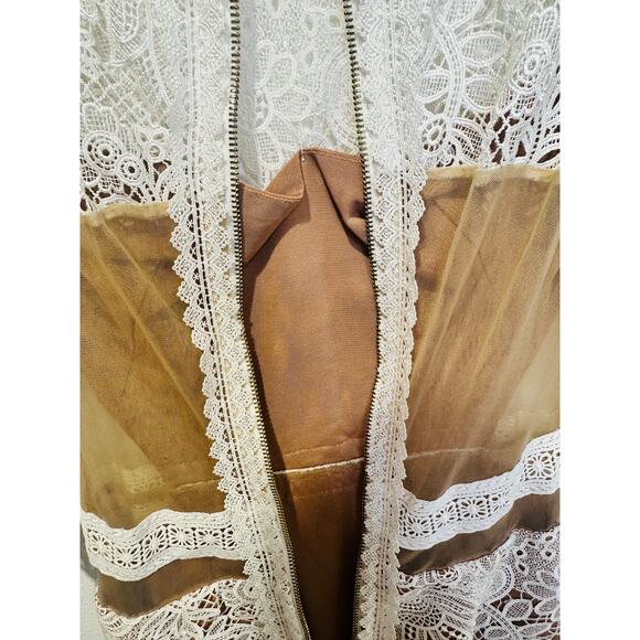 Bronx & Banco White Embroidered Lace Back Cutouts Madeline Lace Bride Dress XS - Picture 10 of 16